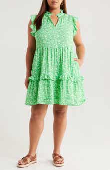 Caslon® Floral Ruffle Gauze Dress