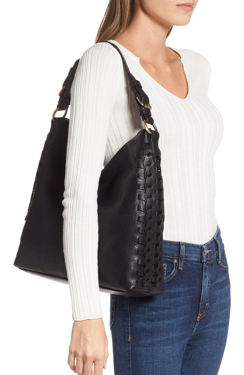 Sondra Roberts Faux Leather Hobo, Alternate, color,