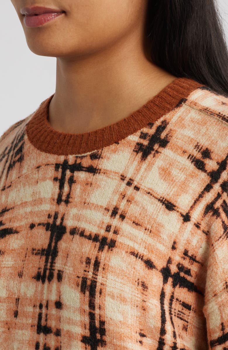 CITY BLUES Crewneck Sweater, Alternate, color, Brown