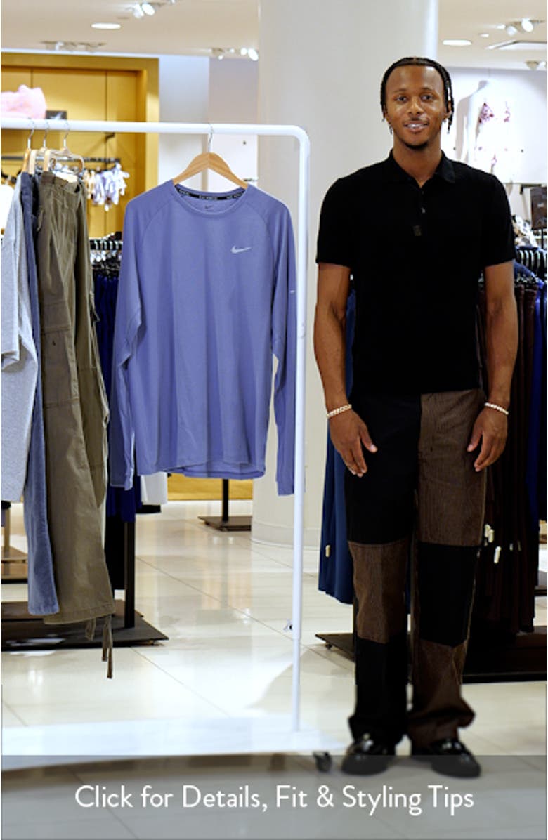 Stride Dri-FIT Long Sleeve Waffle Crewneck Running Shirt, sales video thumbnail