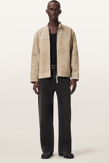 AllSaints Felix Suede Racer Jacket | Nordstrom