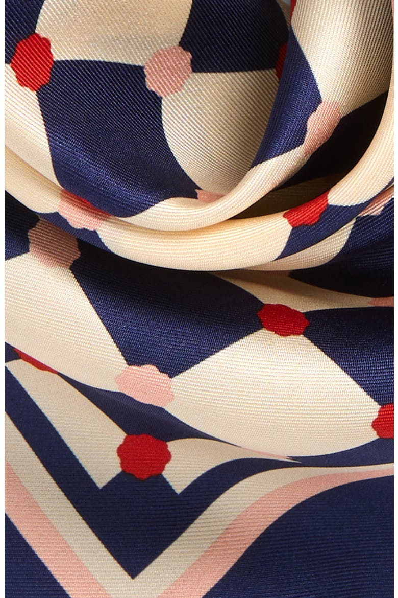 Checkerboard Silk Square Bandana, Alternate, color, BLUE