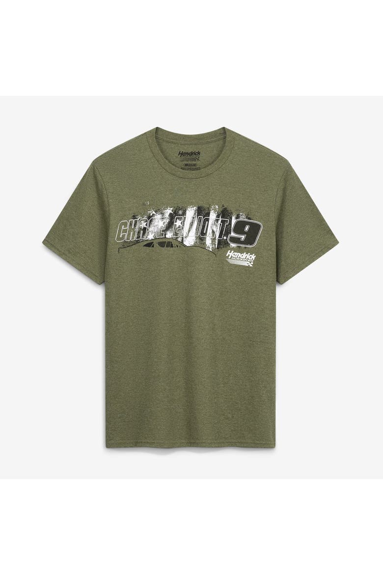 Men's Hendrick Motorsports Team Collection  Hunter Green Chase Elliott #9 NAPA Military Green Tri-Blend T-Shirt, Alternate, color, Hunter Green