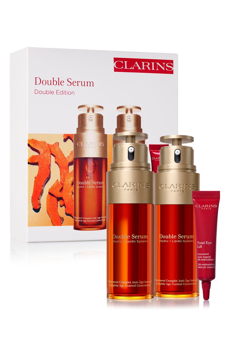 Clarins Double Serum Double Edition Anti-Aging Skincare Set $306 Value, Main, color, 