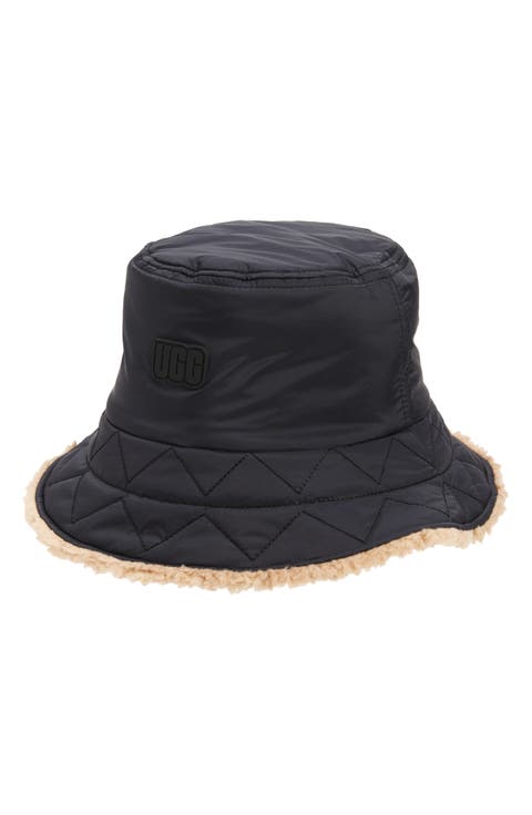 Recycled Nylon & Faux Shearling Reversible Bucket Hat