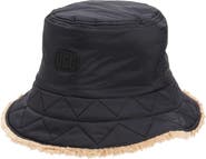 UGG® Recycled Nylon & Faux Shearling Reversible Bucket Hat