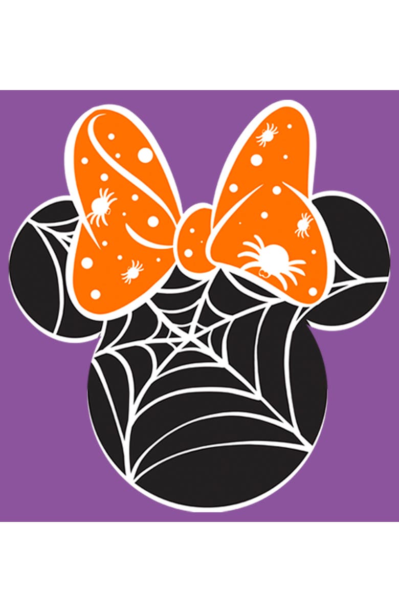 Mickey & Friends Girl's Mickey & Friends Mickey and Friends Minnie Web Silhouette  Graphic T-Shirt, Alternate, color, Purple Berry