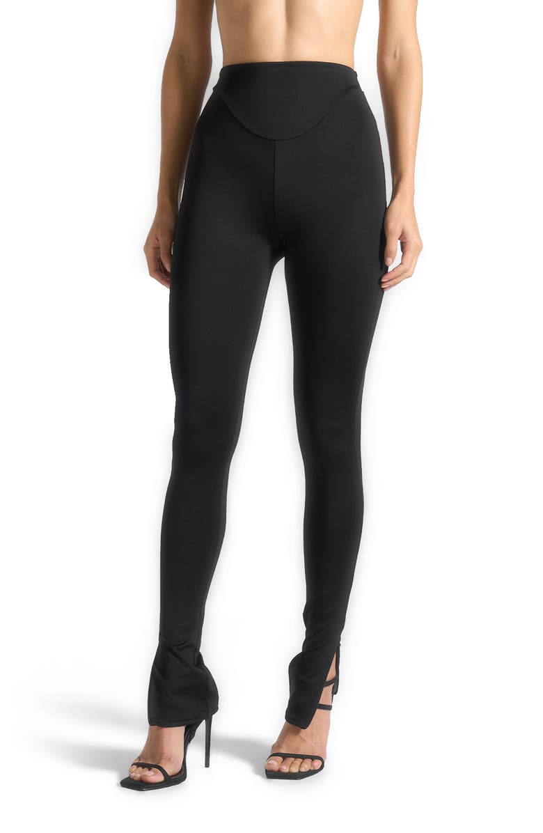 Manière De Voir Chloe High Waisted Leggings, Alternate, color, Black