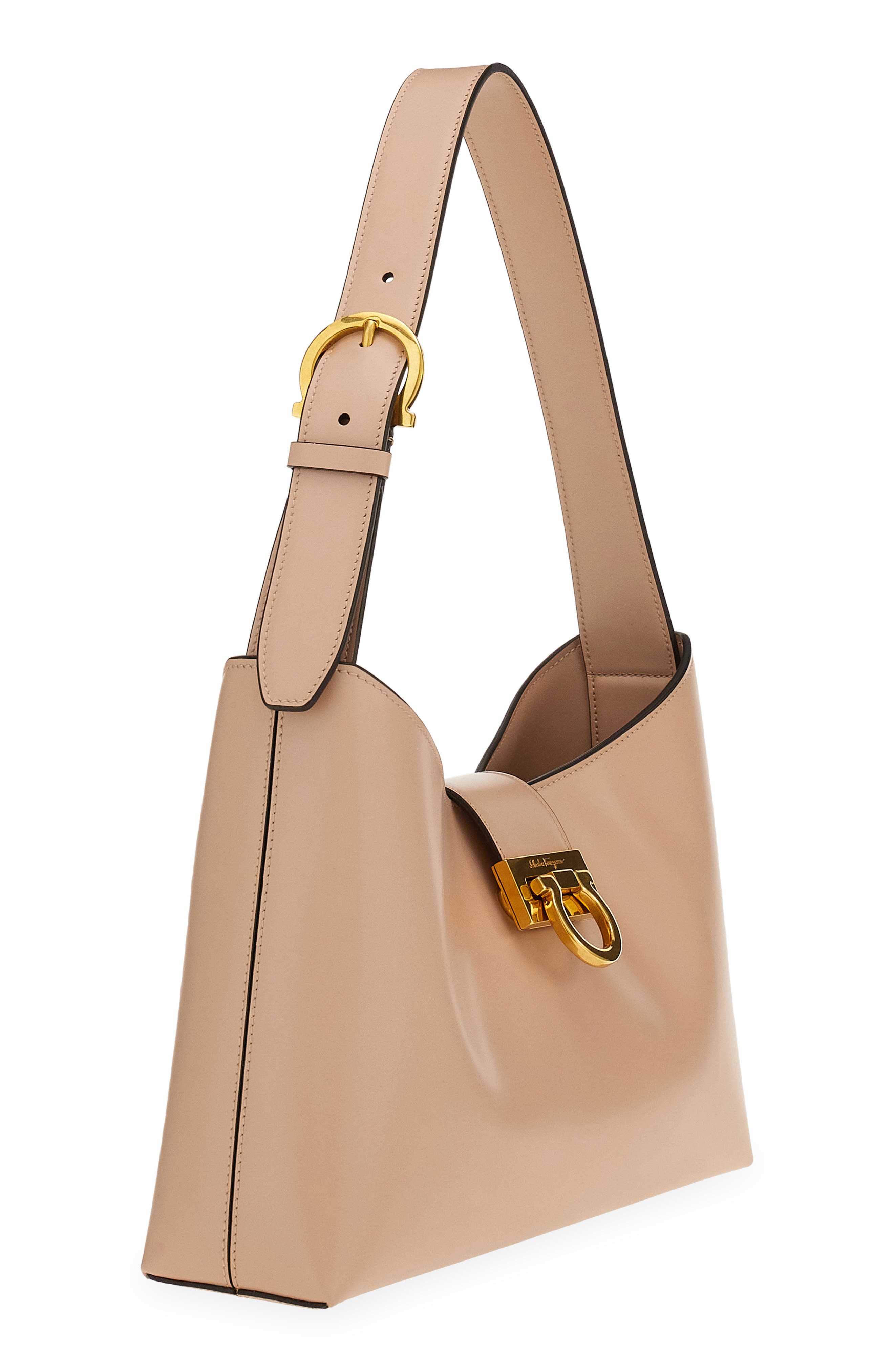 FERRAGAMO Salvatore Ferragamo Trifolio Leather Shoulder Bag, Alternate, color, 