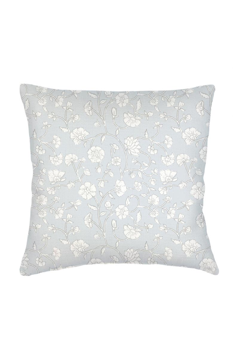 Anaya Jaipur Floral Linen Euro Pillow with Down Insert, Main, color, Grey