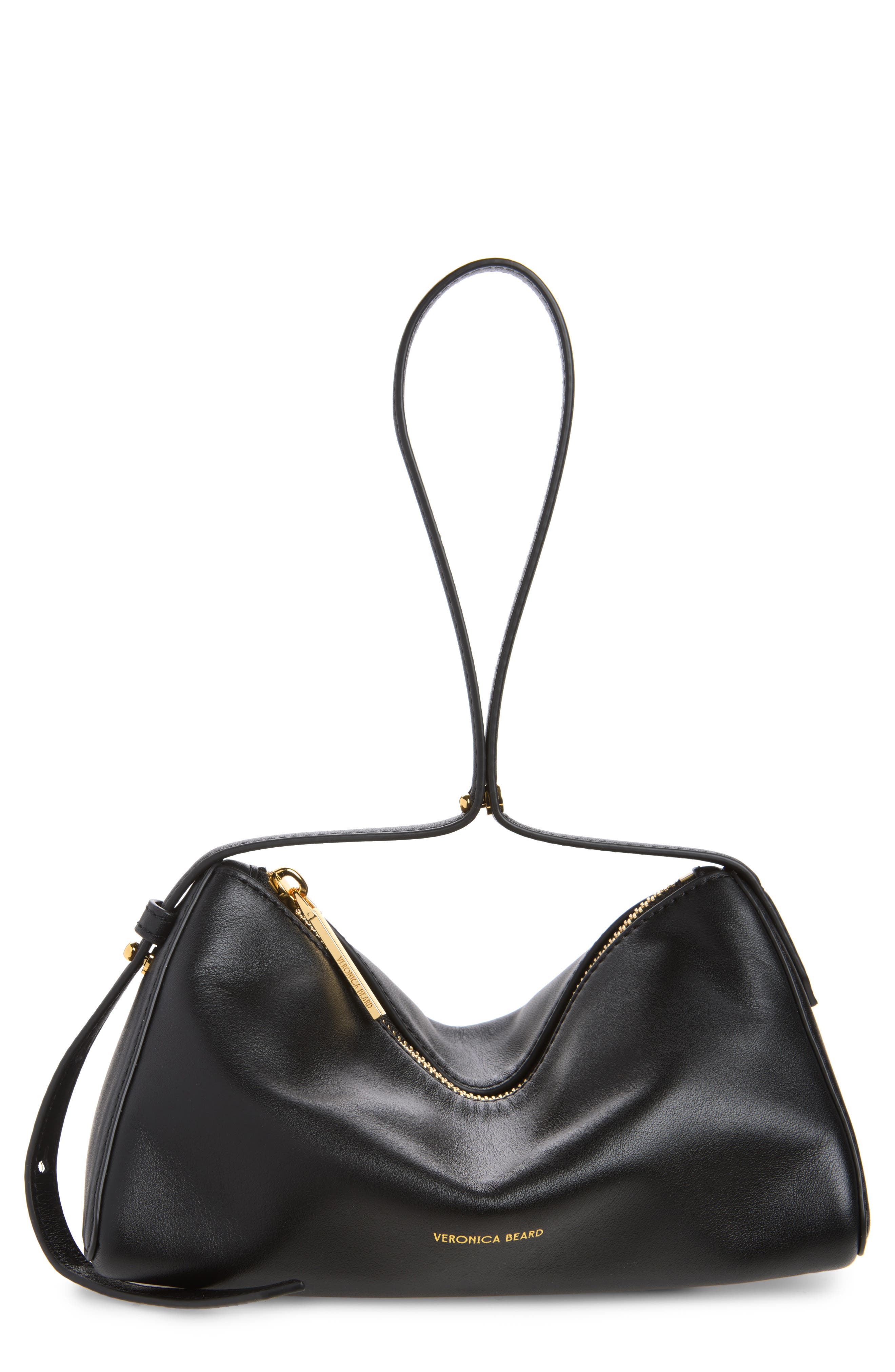 Prism Leather Shoulder Bag, Main, color, BLACK
