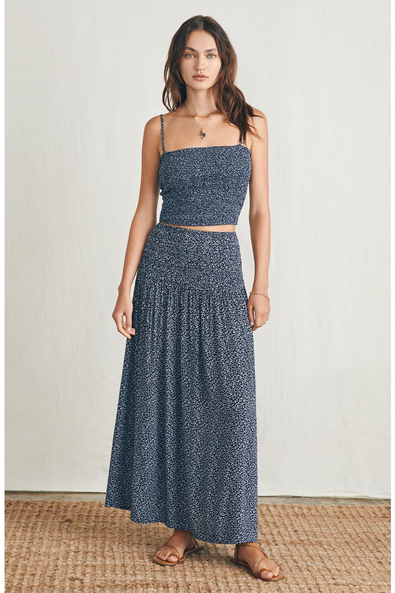 Alisee Maxi Skirt, Alternate, color, NAVY RIVERTON DITSY