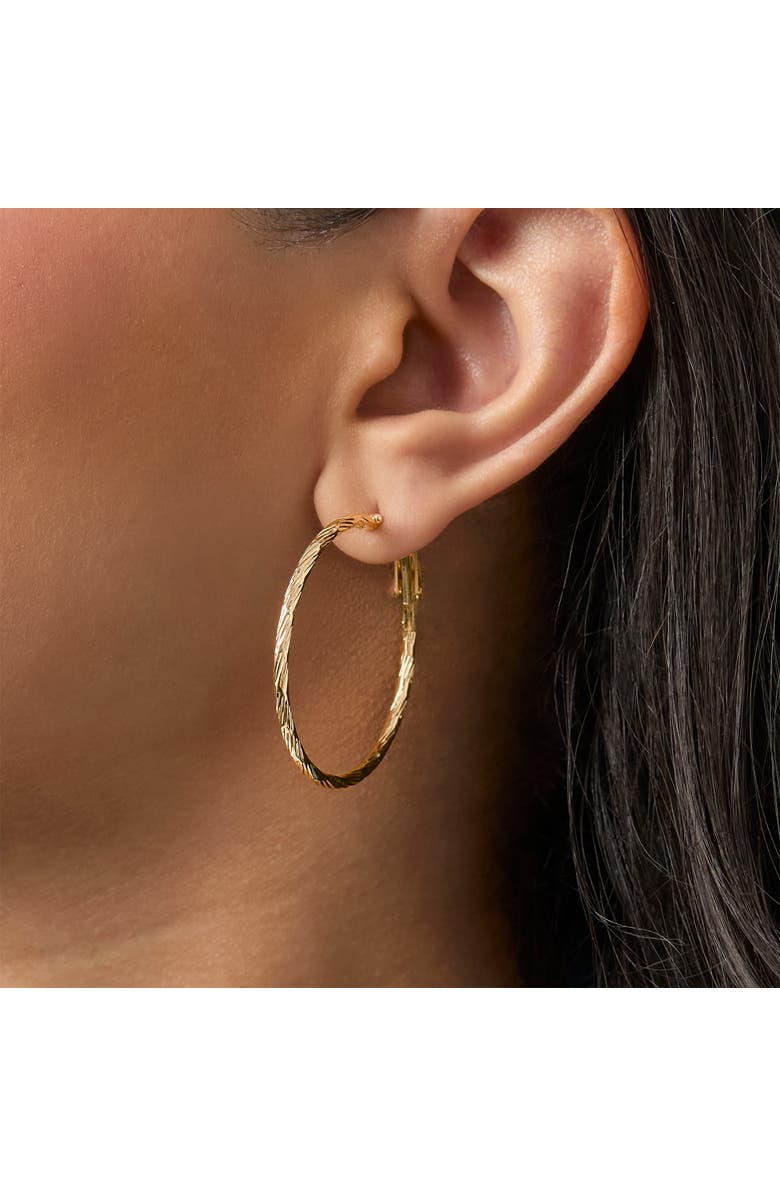 Jessica Simpson 3-Piece Textured Gold-Tone Hoop Earring Set, Alternate, color, Gold