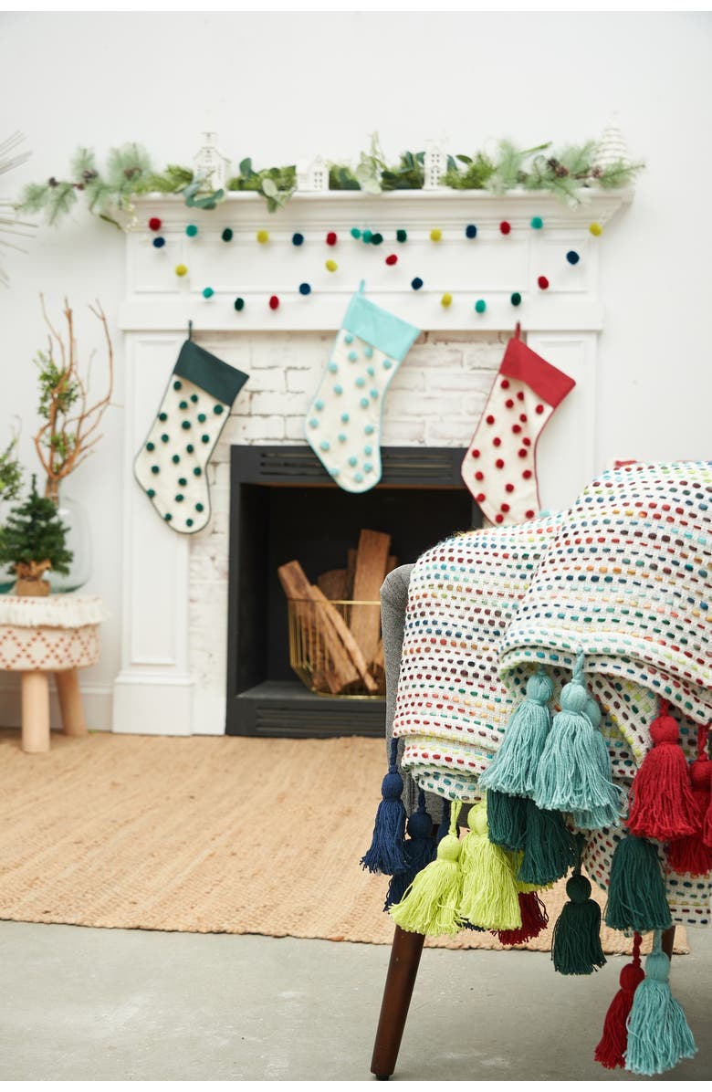 carol & frank Christmas String Lights Pompom Decorative Hanging Garland 48", Alternate, color, Blue