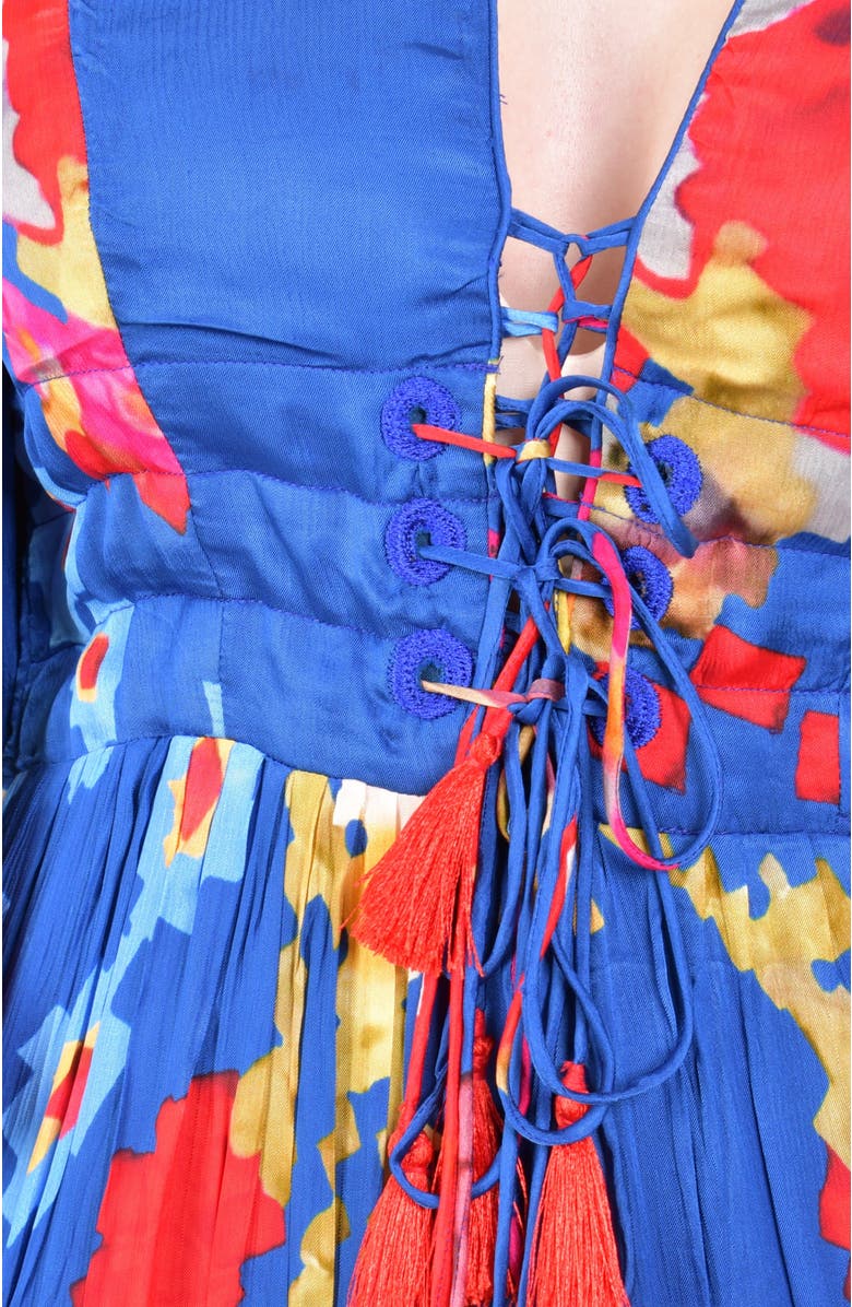 RAAS Angel Sleeves Ruffle Maxi Sundress, Alternate, color, Blue