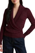 Lauren Ralph Lauren Shawl Collar Cable Knit Sweater