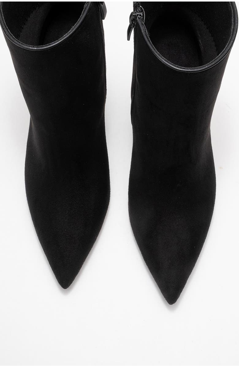 Prologue Shoes Crista Pointed Toe Bootie, Alternate, color, Black Suede Faux Leather