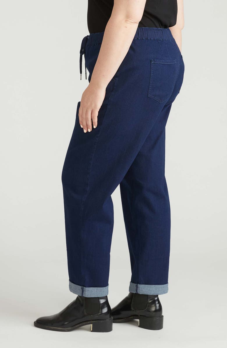 Universal Standard Comfort Denim Cuff Wide Leg Drawstring Pants, Alternate, color, Western Blue Wash