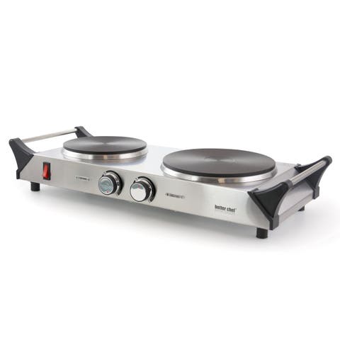 Portable Stainless Steel Solid Element Double Electric Burner