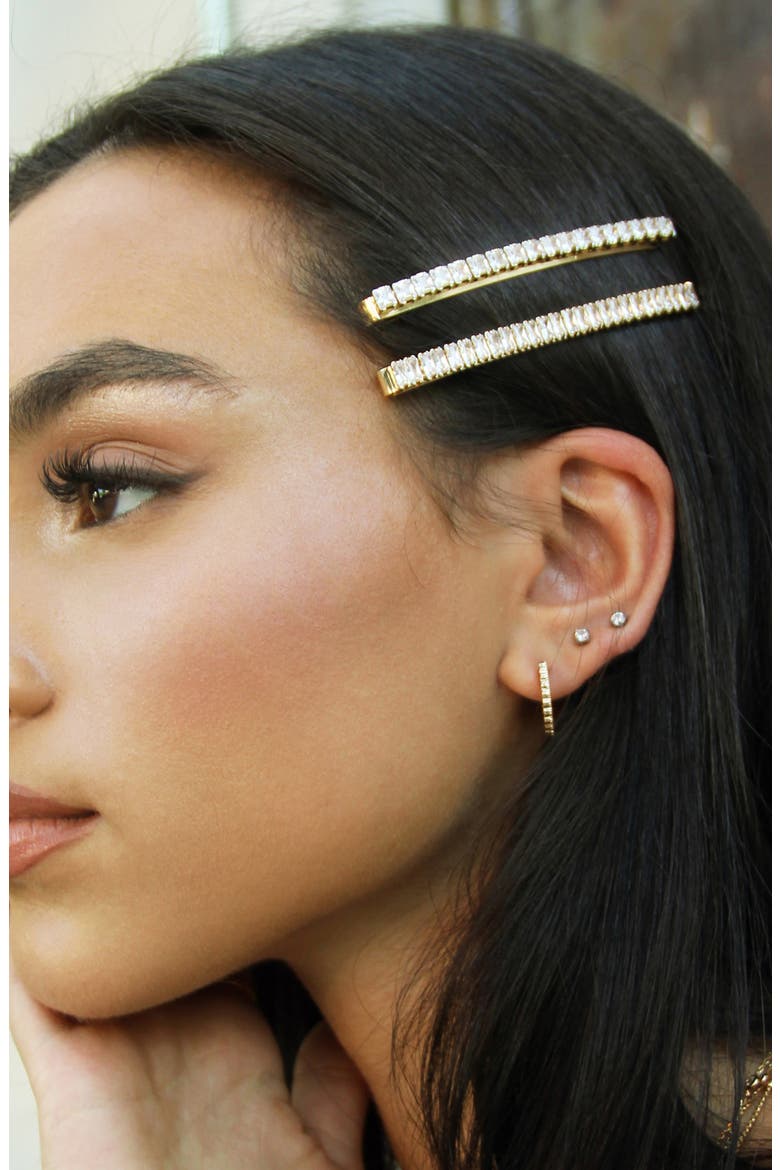 2-Pack Crystal Bobby Pins, Alternate, color, GOLD