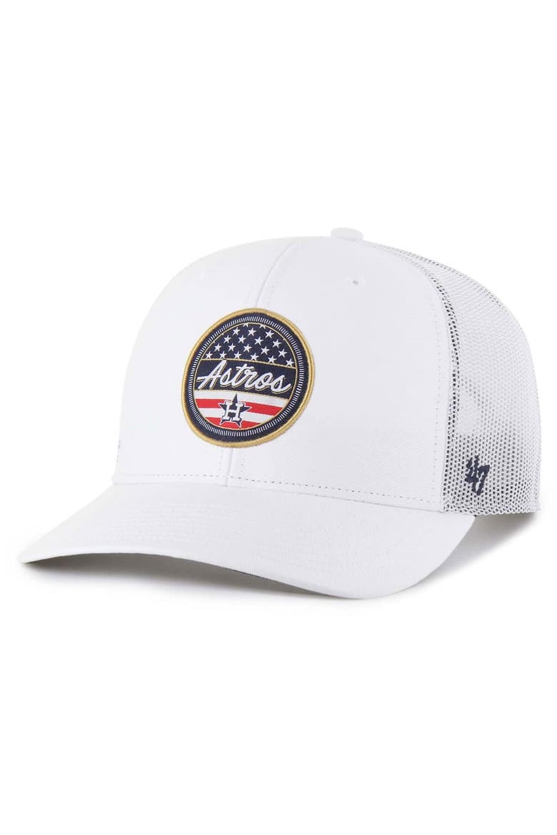 Men's '47 White Houston Astros Homage Adjustable Trucker Hat, Main, color, White
