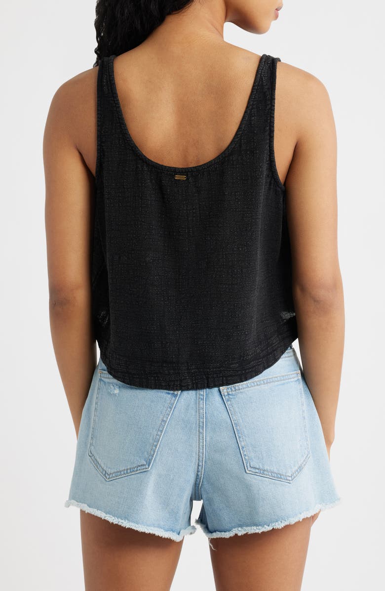 Rip Curl Classic Surf Cotton Crop Button-Up Tank, Alternate, color, Washed Black