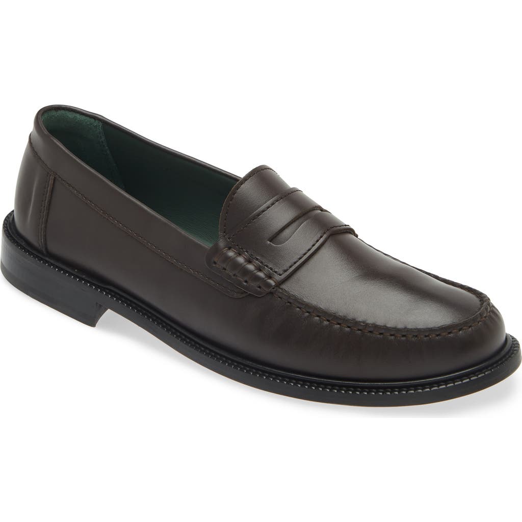 VINNY'S Yardee Penny Loafer in Brown Nappa Leather  product