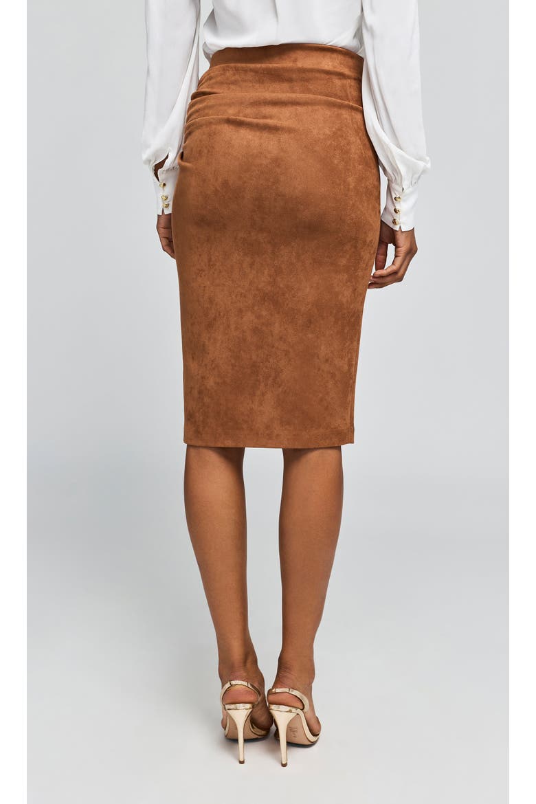Gina Vegan Suede Skirt, Alternate, color, Tawny