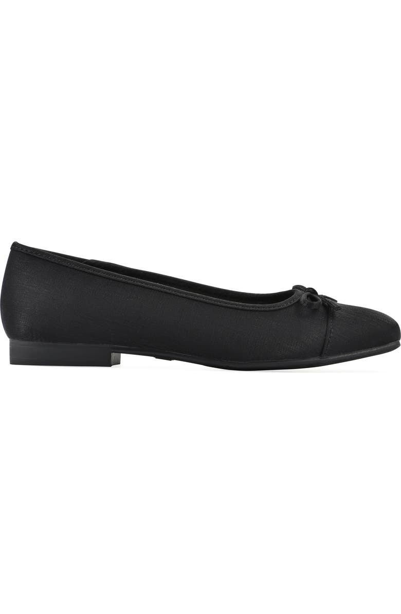 White Mountain Footwear Bocci Cap Toe Flat, Alternate, color, Black Shimmer Fabric