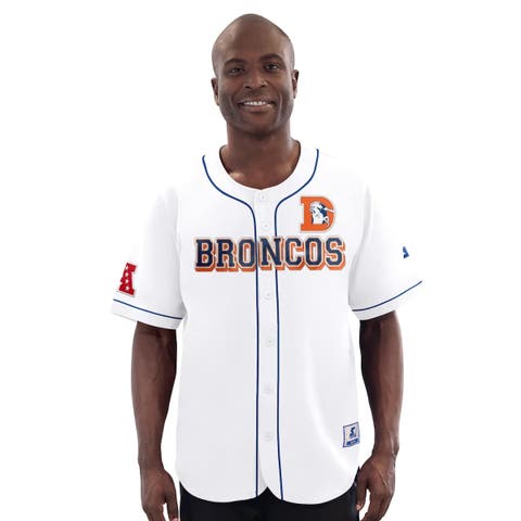 Men's Starter White Denver Broncos Relay Vintage Full-Button Baseball Jersey