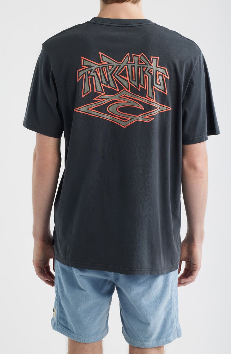 Rip Curl Liquid Trips Arch Cotton Graphic T-Shirt, Alternate, color, Washed Black