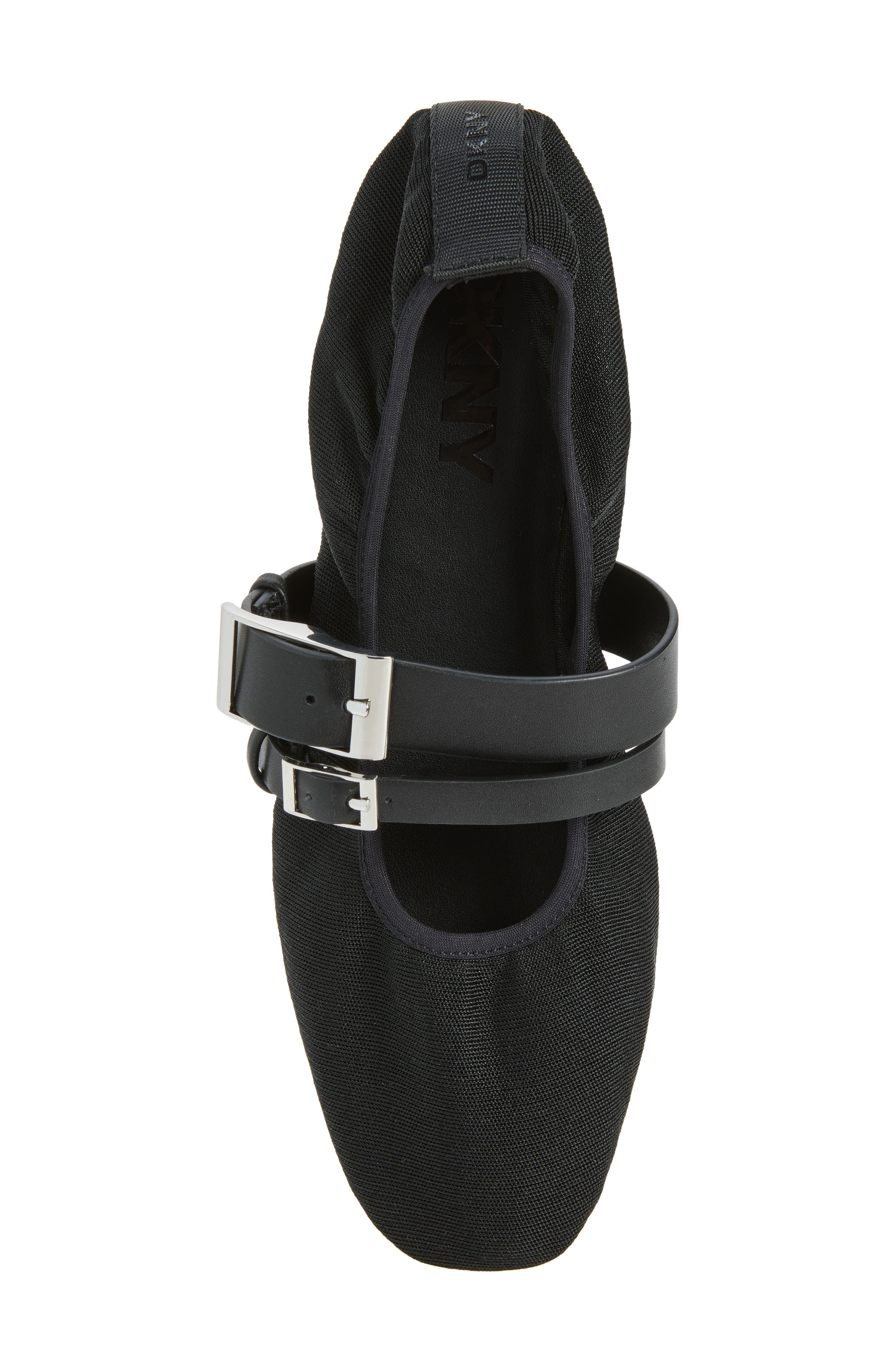 Dade Buckle Strap Mesh Ballet Flat, Alternate, color, BLACK