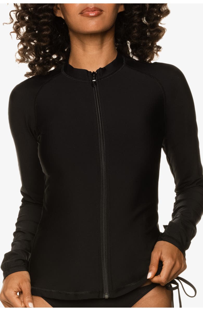 HELEN JON Beach Break Rash Guard UPF 50+, Main, color, Black