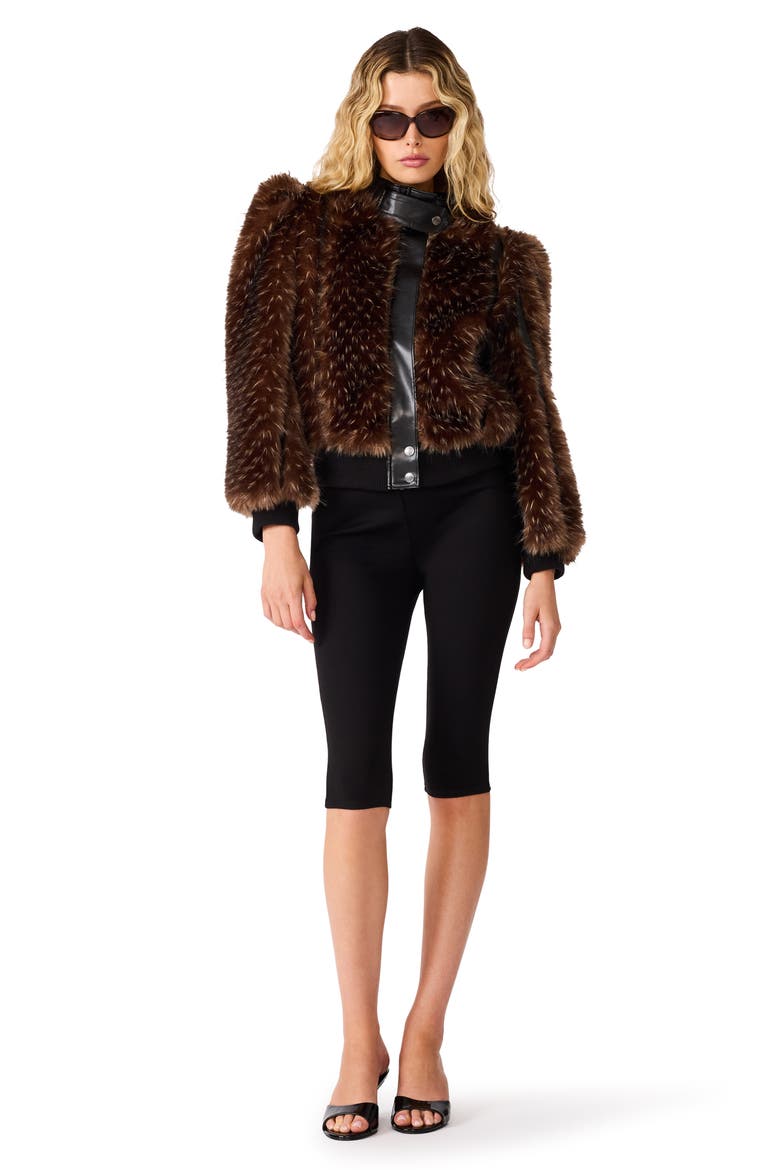 Pru Faux Fur Jacket, Alternate, color, FADED BLACK