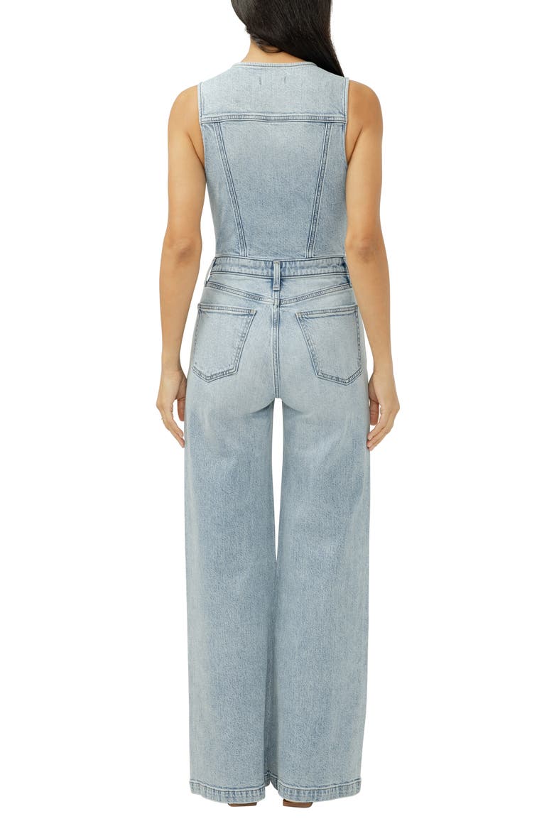 Wide Leg Denim Jumpsuit, Alternate, color, HOLBOX