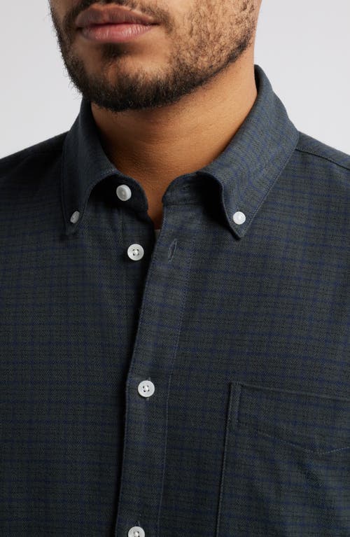 Les Deux Kent Check Flannel Button-down Shirt In Black