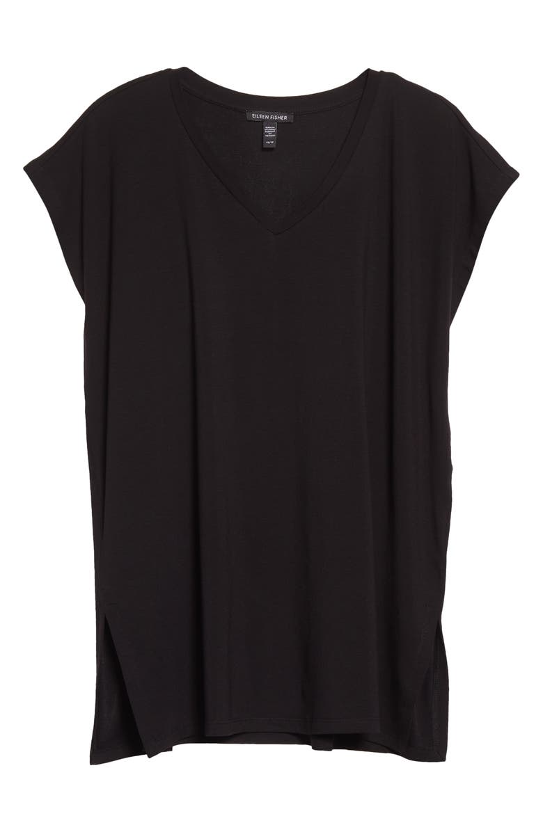 Eileen Fisher V-Neck Long Boxy Top, Alternate, color,