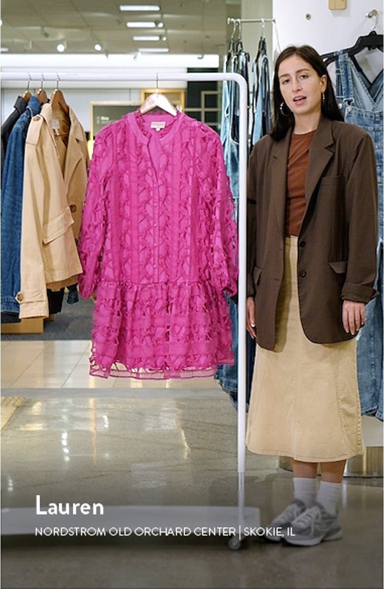 Yvia Dragonfly Lace & Organza Drop Waist Dress, sales video thumbnail