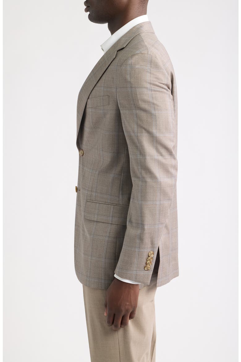 Hartford Classic Windowpane Wool Sport Coat, Alternate, color, TAN