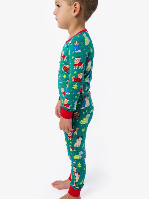 Rufflebutts Gender Inclusive Softsnooze Long Sleeve Pajama Set In Green