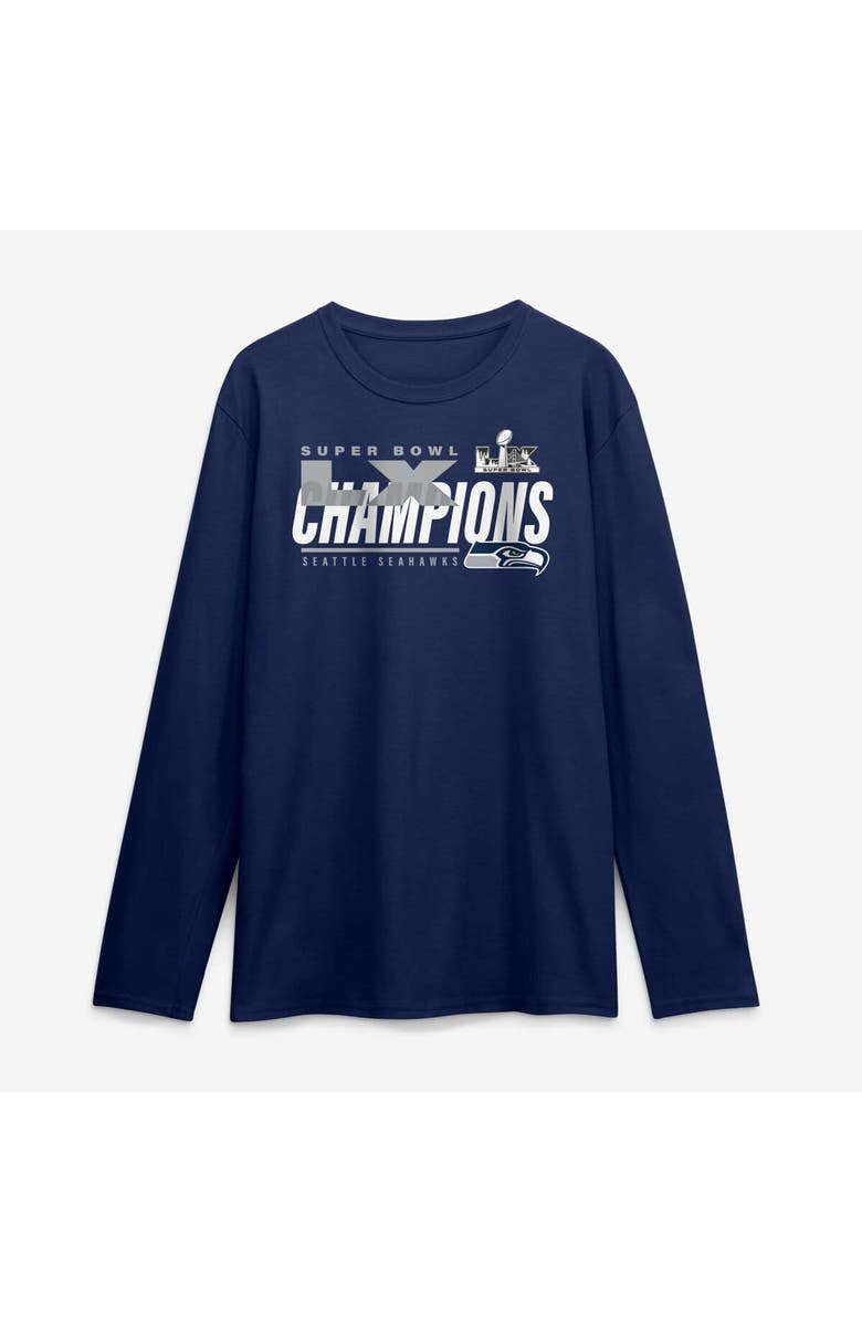 FANATICS Men's Fanatics  College Navy Seattle Seahawks Super Bowl LX Champions Iconic Victory Long Sleeve T-Shirt, Main, color, College Navy