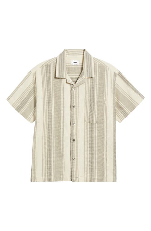 Obey Frazer Stripe Short Sleeve Cotton Button-up Shirt
