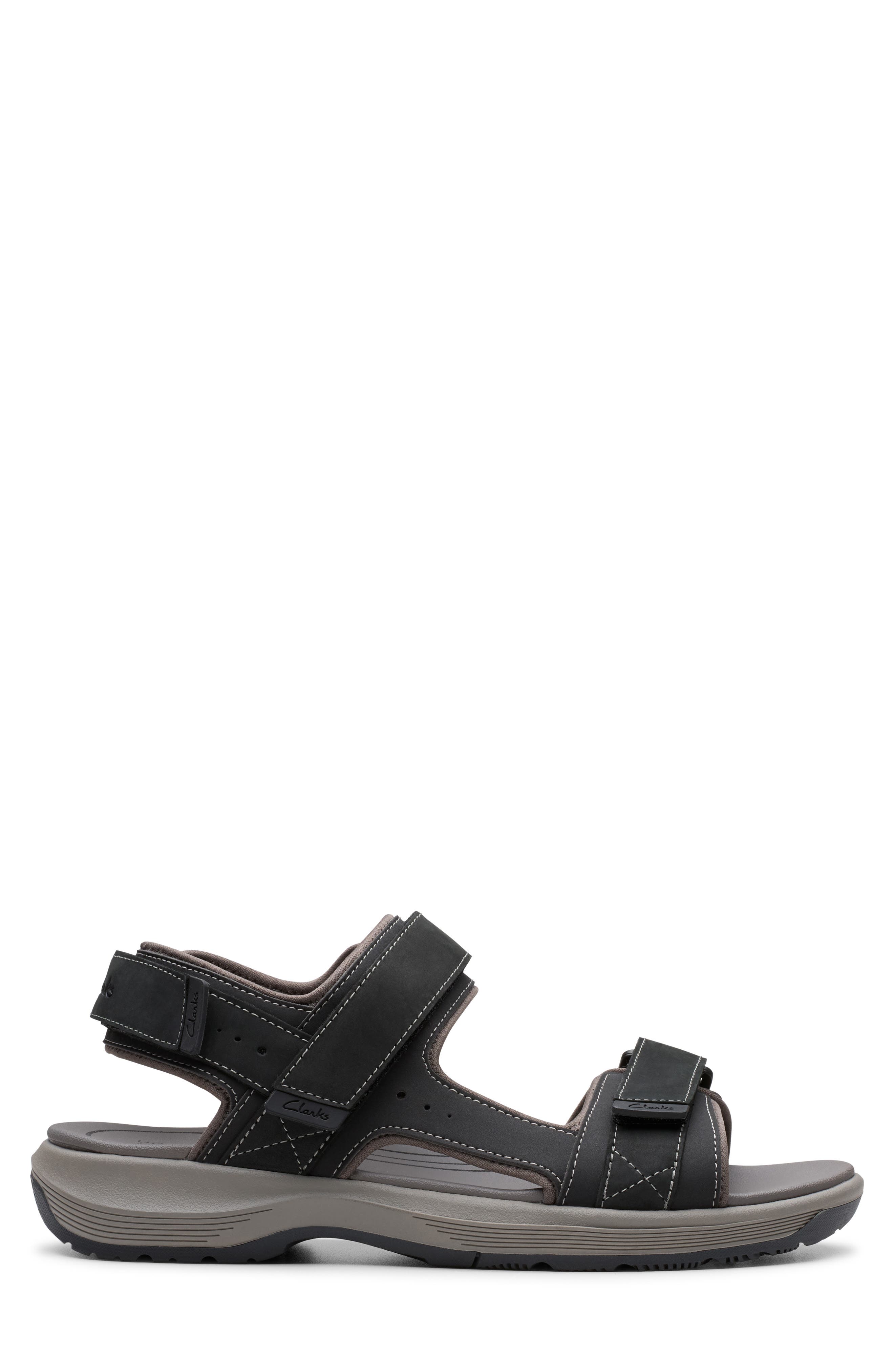 Clarks<sup>®</sup> Guideview Trek Sandal, Alternate, color, Black Leather