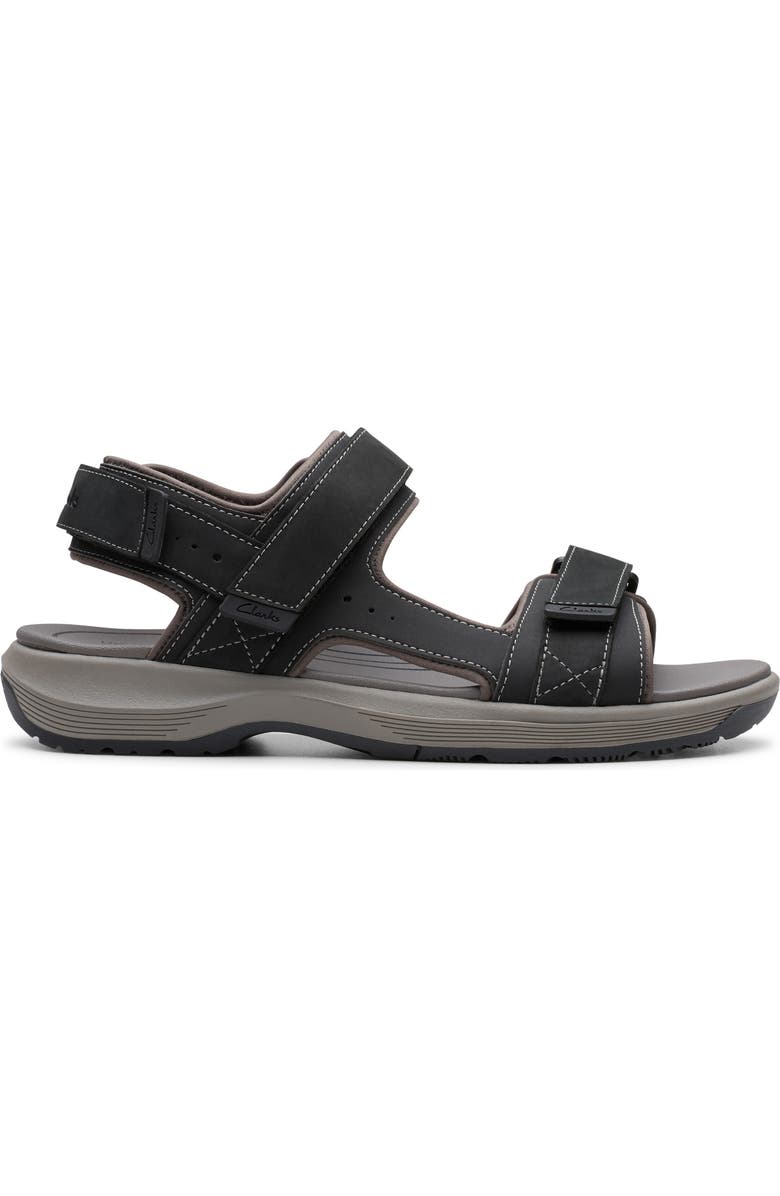 Clarks<sup>®</sup> Guideview Trek Sandal, Alternate, color, Black Leather