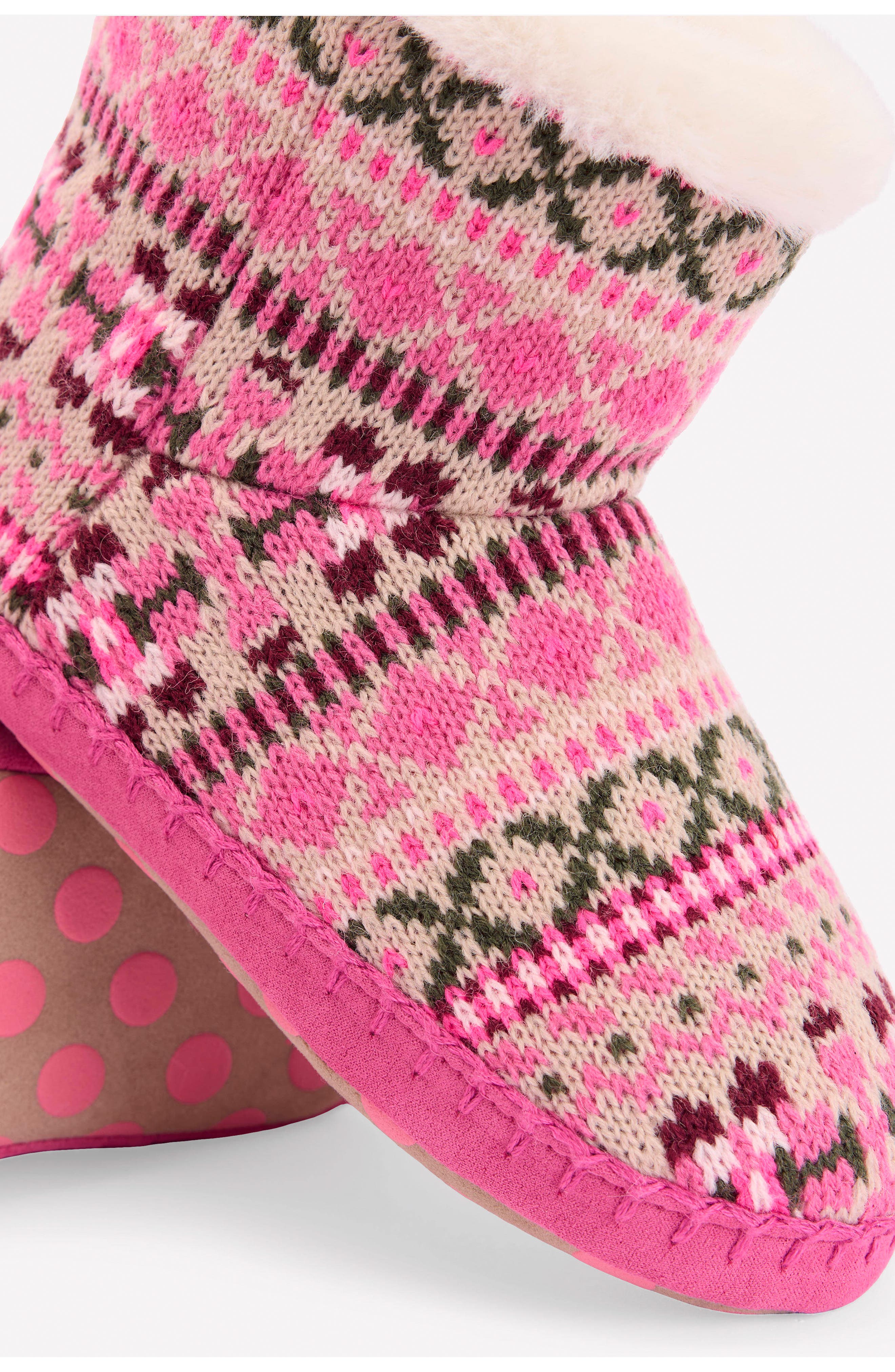 Boden Kids' Fair Isle Slipper Boot, Alternate, color, Heritage Fair Isle