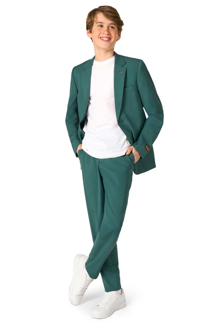 Kids' Daily Posy Green Stretch Suit, Main, color, GREEN