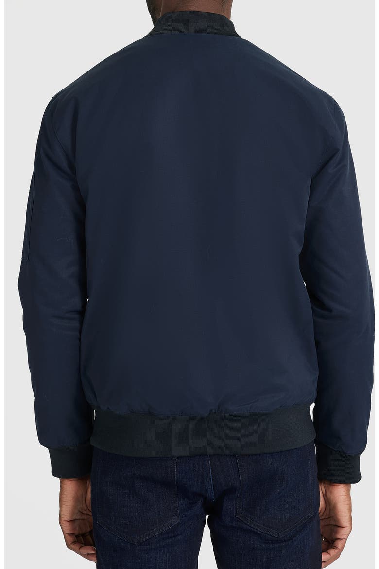 Water Resistant Cotton Blend Bomber Jacket, Alternate, color, NAVY