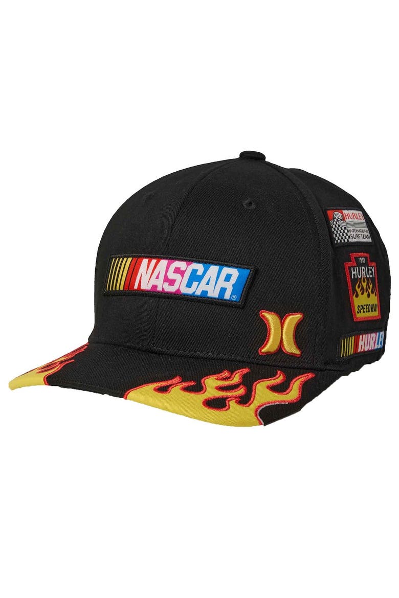 Men's Hurley Black NASCAR Tri-Blend Flex Fit Hat, Main, color, Black