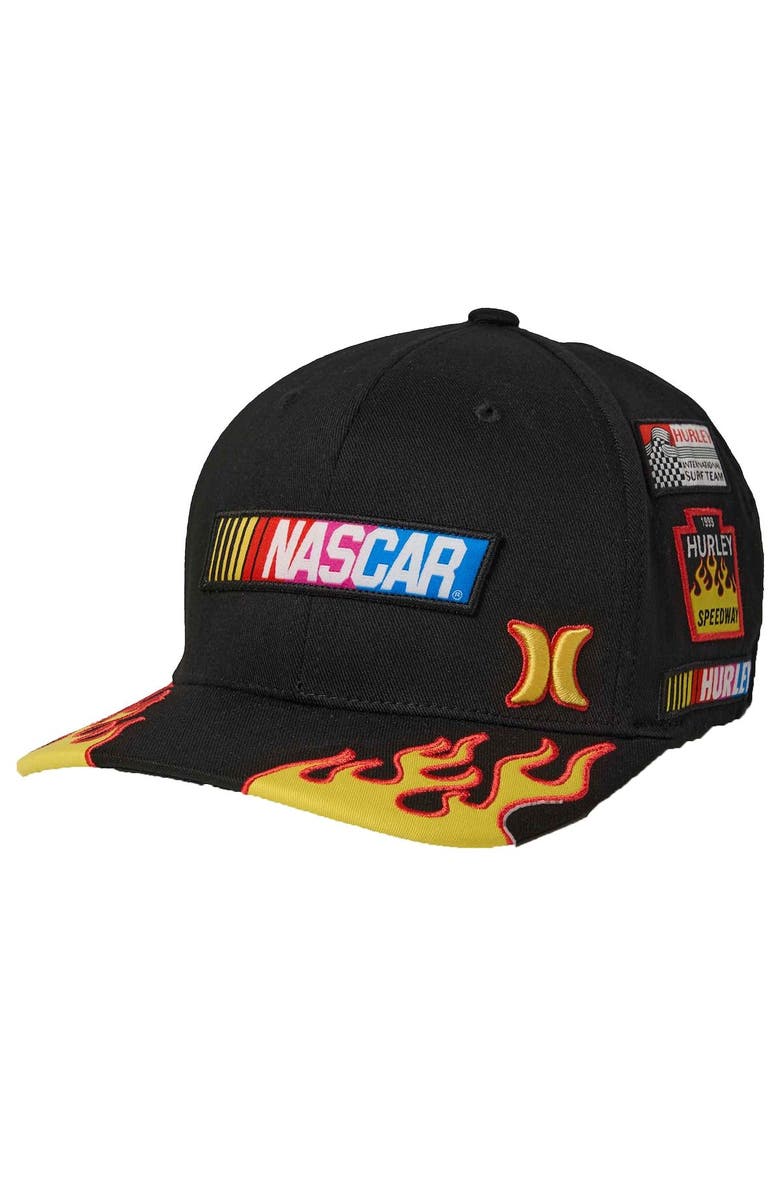 Hurley Men's Hurley Black NASCAR Tri-Blend Flex Fit Hat, Main, color, Black