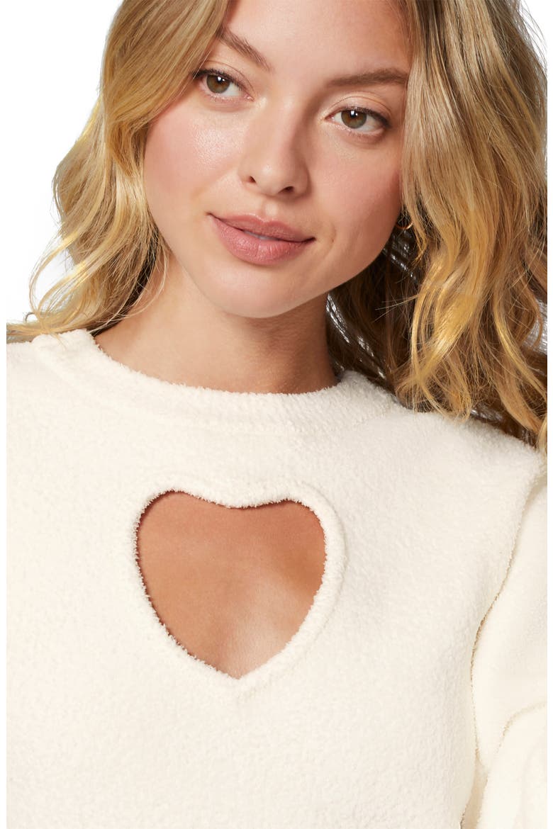 Cloud Heart Cutout Bouclé Sweater, Alternate, color, JET STREAM